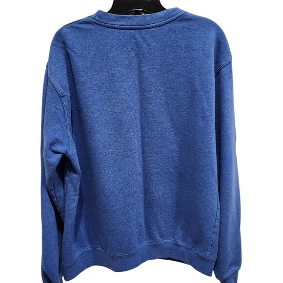 Blue Sincerely Printed Sweatshirt - Unisex, Cotton-Polyester Blend, Size Medium - Picture 6 of 12